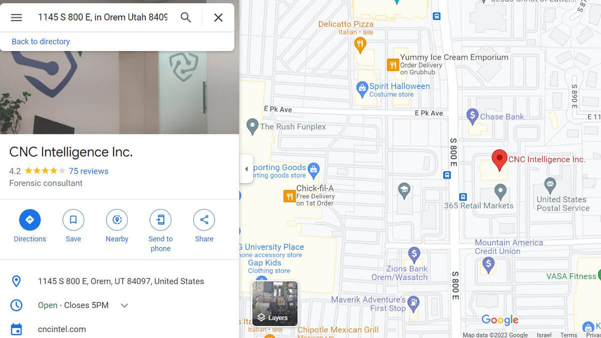 CNC Intelligence Utah Location - Google Maps