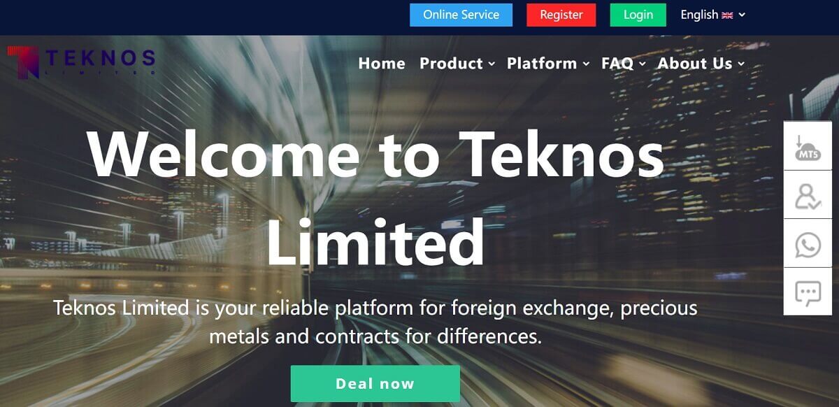 Teknos Limited Review - Screenshot of Homepage
