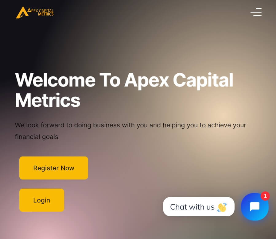 Apex Capital Metrics Review - Screenshot of homepage at ApexCapitalMetrics.com