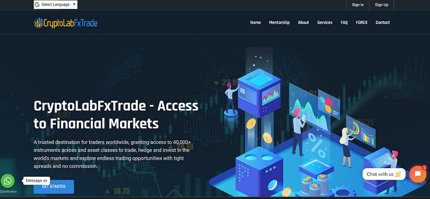 CryptoLabFXTrade Review - Screenshot of Homepage