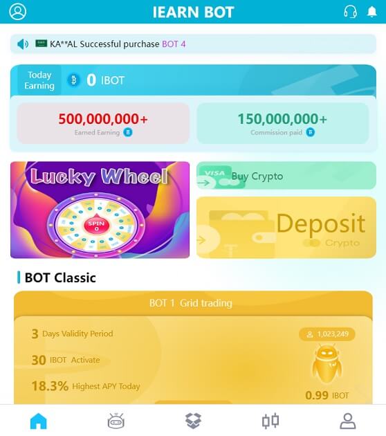 iEarn Bot Review - Screenshot of h5.iearnbot.com