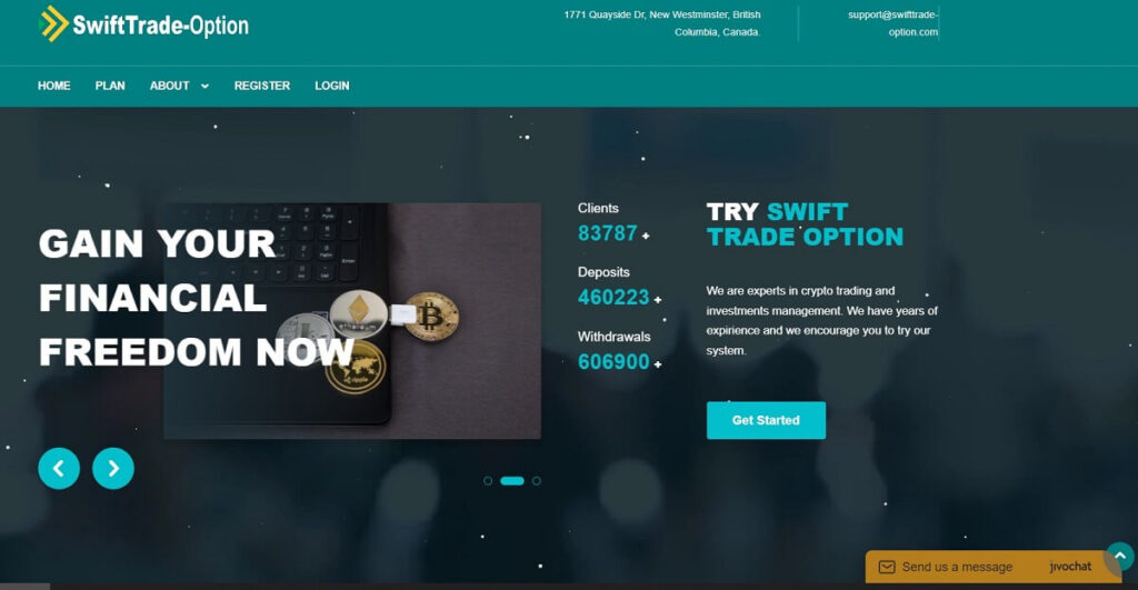 Screenshot of SwiftTrade-Option.com