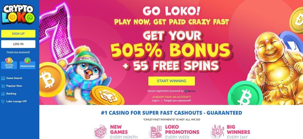 Crypto Loko Casino Review - Screenshot of CryptoLoko.com