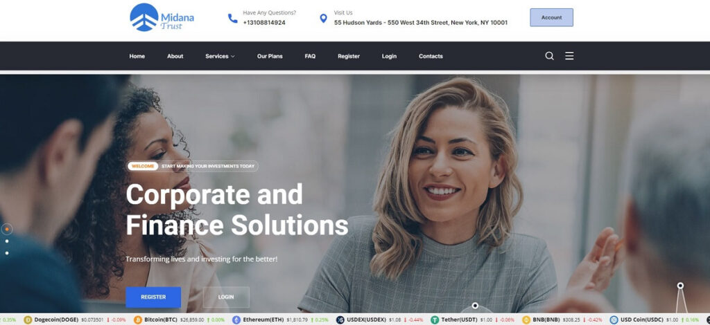 Midana Trust Review - Screenshot of MidanaTrust.com