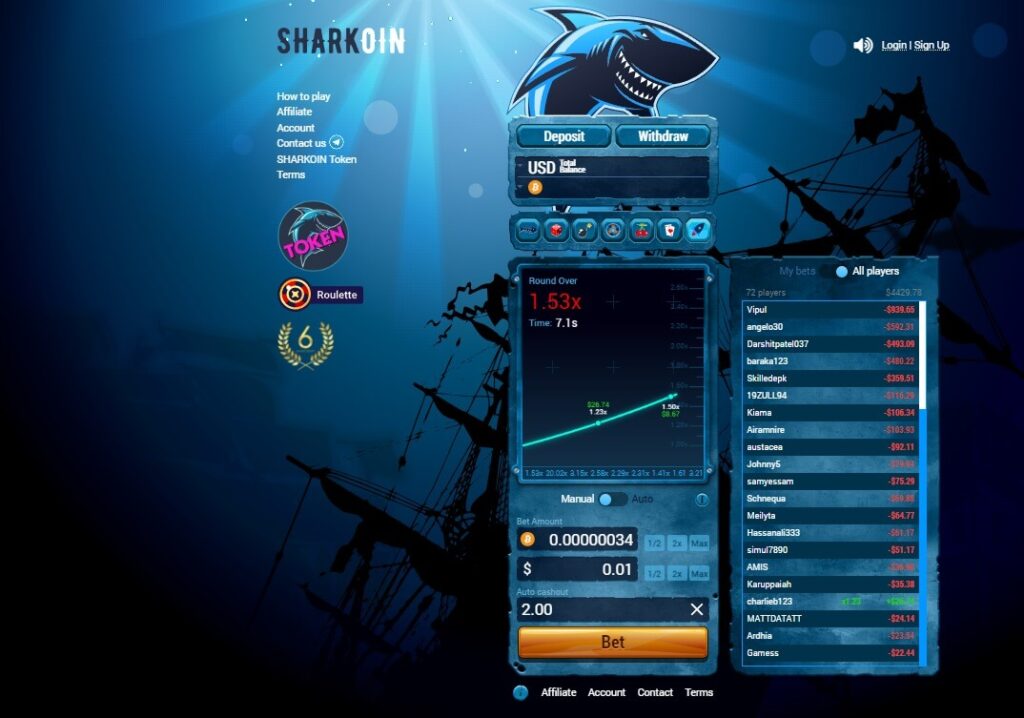 Sharkoin review - Screenshot of sharkoin.com