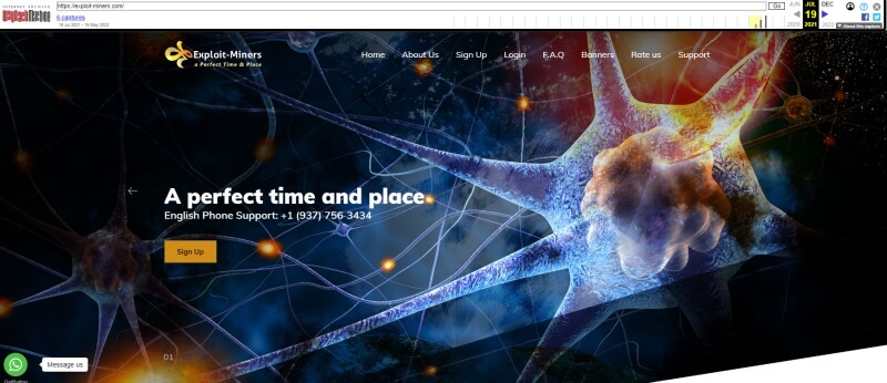 Exploit Miners Review - Screenshot of exploit-miners.com