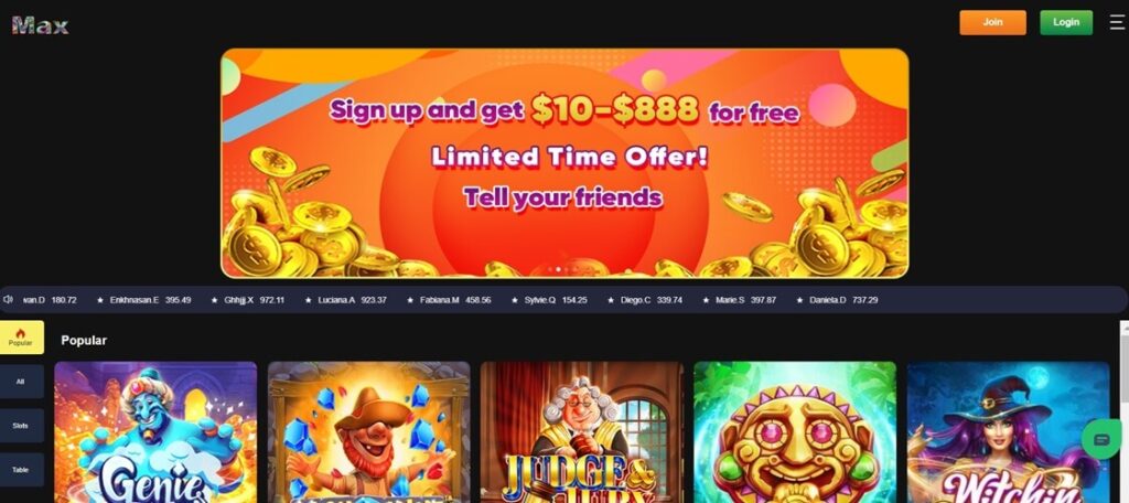 GambleMaxCasino Review - Screenshot of gamblemaxcasino.com