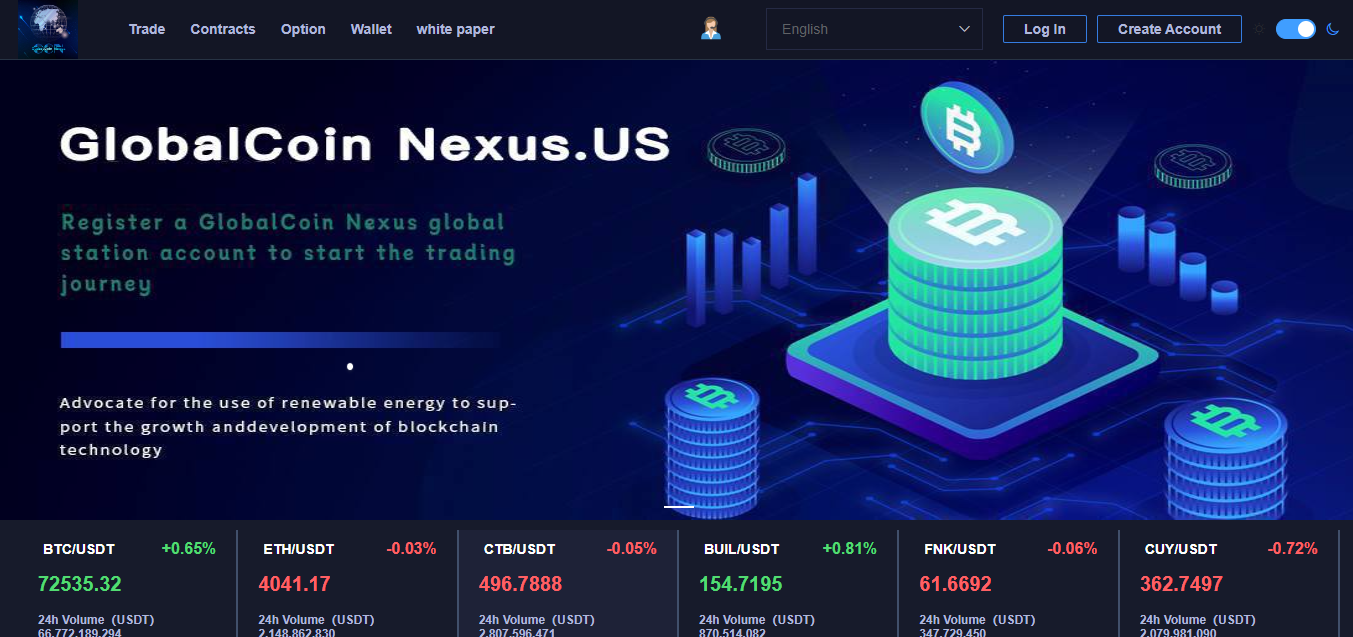 Screenshot of GlobalCoinNexus.co - GlobalCoin Nexus.US Review 